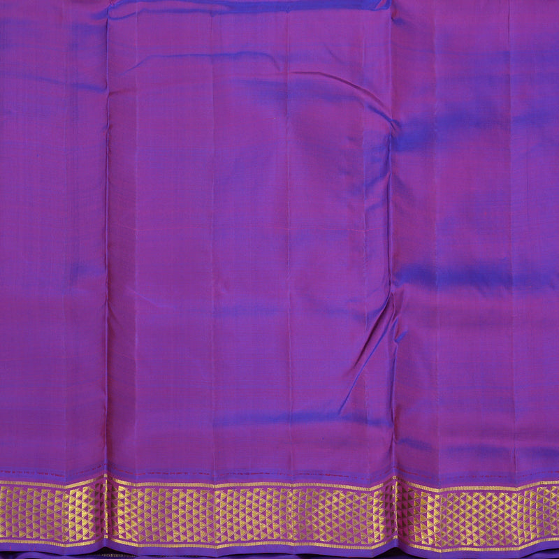 Hayagrivas Sea Green Handloom Kanjivaram Ten Yards Silk Saree with Purple Border KBE309E4-5