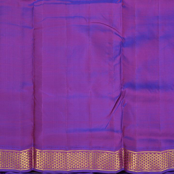 Hayagrivas Sea Green Handloom Kanjivaram Ten Yards Silk Saree with Purple Border KBE309E4-5