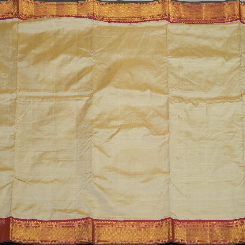 Hayagrivas Handloom Pure Kanjivaram Ten Yard Silk Saree in Spellbinding Sandal KBE309E5-1