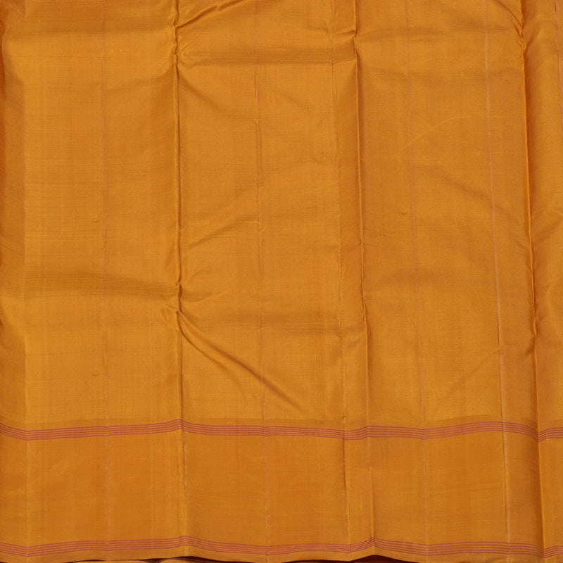Hayagrivas Maroon Handloom Kanjivaram Silk Saree with Mustard Border KBE30D1-2