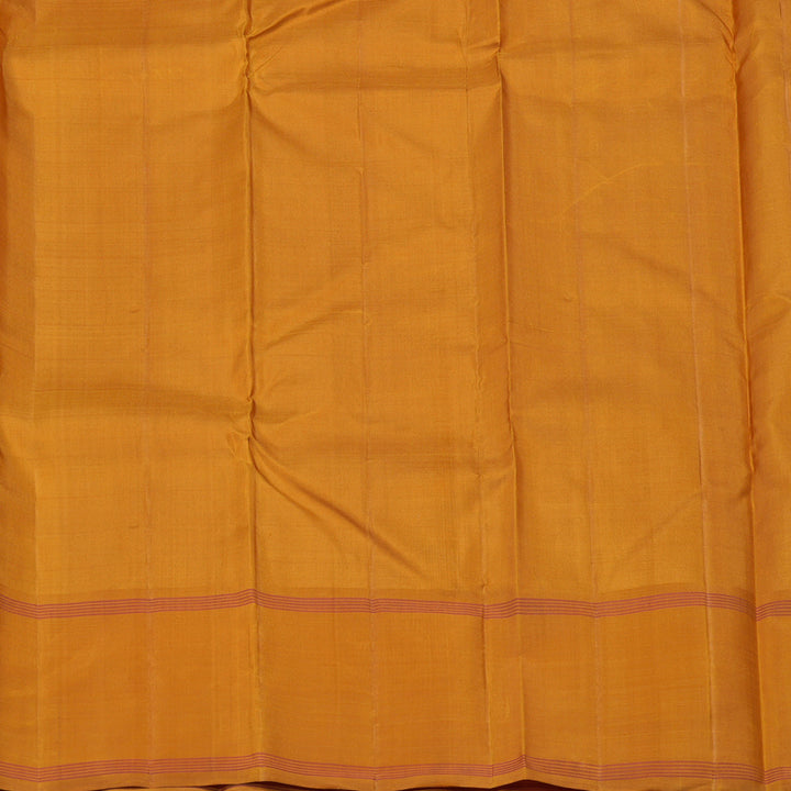 Hayagrivas Maroon Handloom Kanjivaram Silk Saree with Mustard Border KBE30D1-2