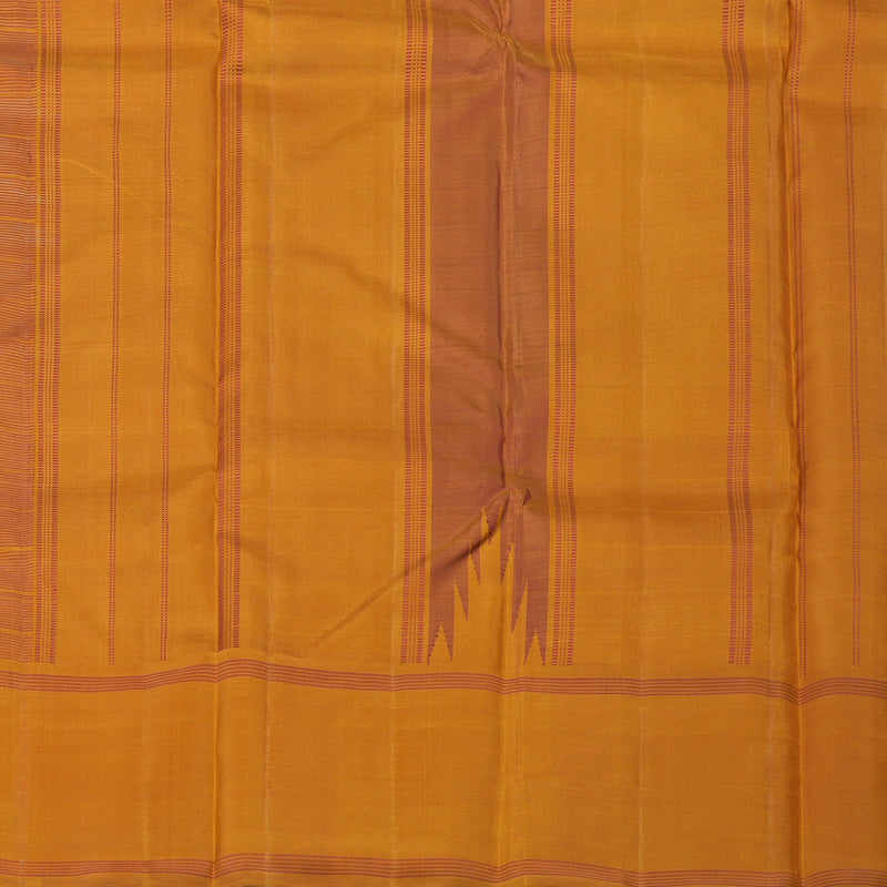 Hayagrivas Maroon Handloom Kanjivaram Silk Saree with Mustard Border KBE30D1-2
