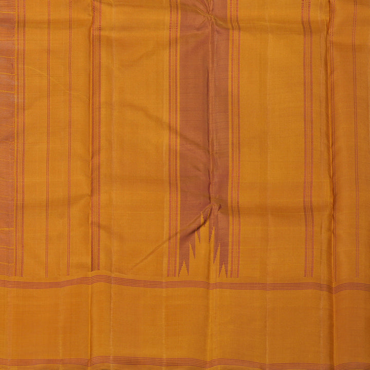 Hayagrivas Maroon Handloom Kanjivaram Silk Saree with Mustard Border KBE30D1-2