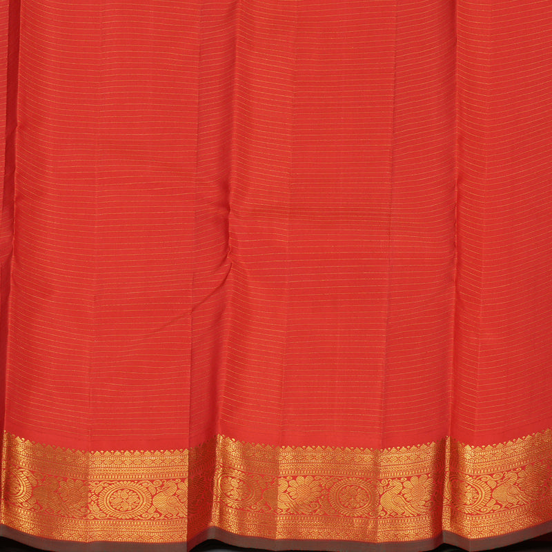 Hayagrivas Blue Handloom Kanjivaram Silk Saree with Red Border KBE310E12-1
