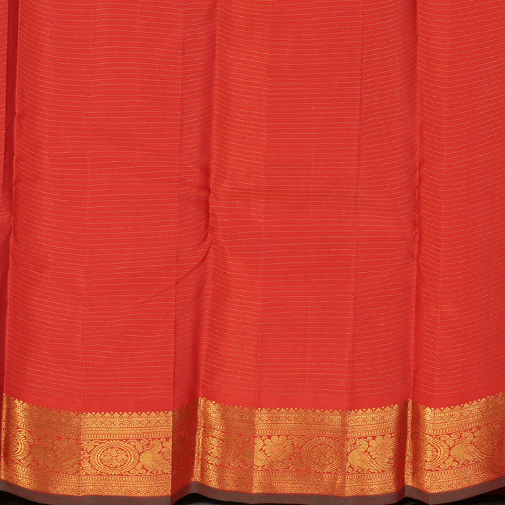 Hayagrivas Blue Handloom Kanjivaram Silk Saree with Red Border KBE310E12-1