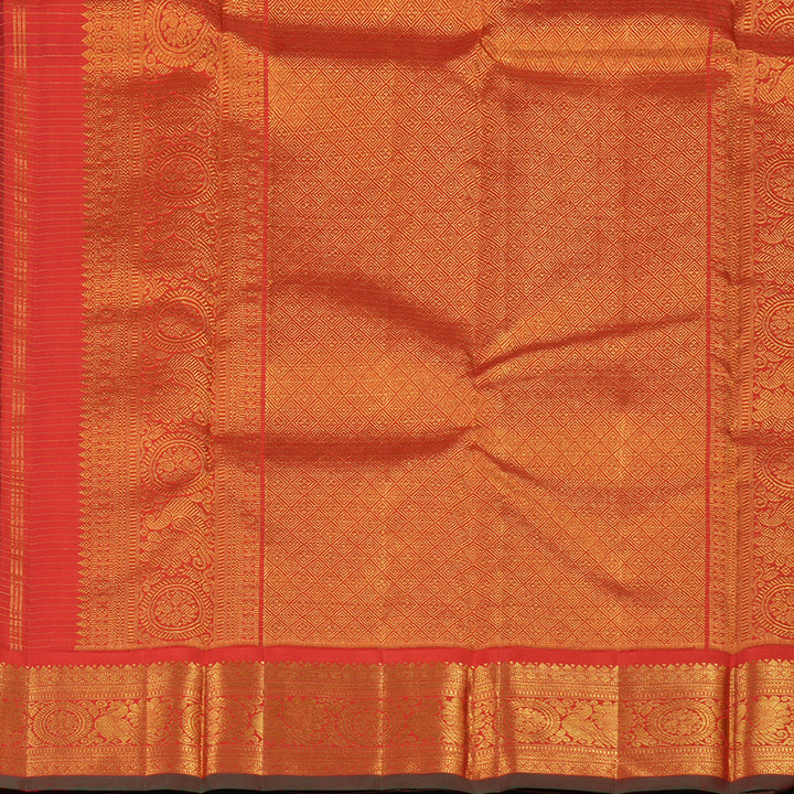 Hayagrivas Blue Handloom Kanjivaram Silk Saree with Red Border KBE310E12-1