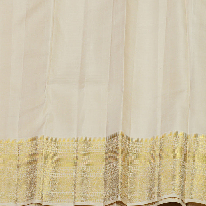 Hayagrivas Handloom Half White Kanjivaram Silk Saree KBE311E3-1