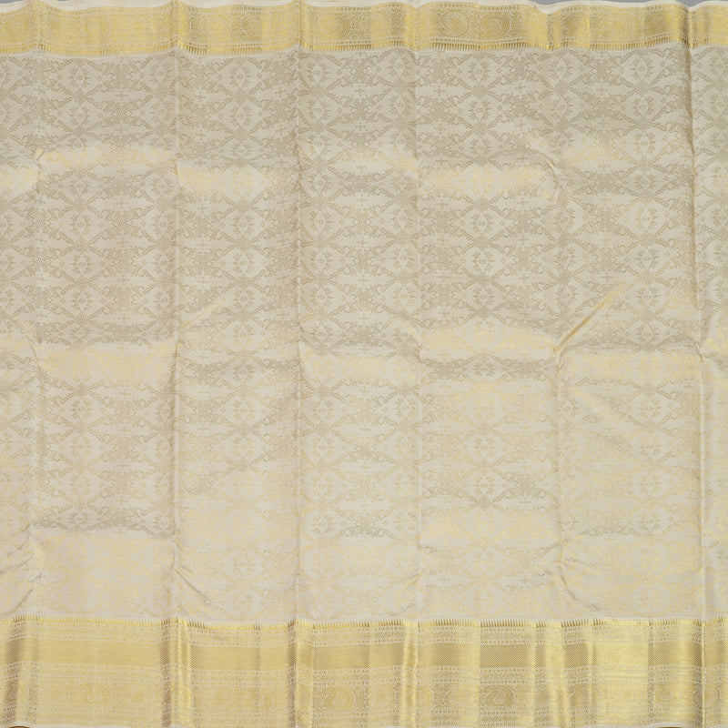 Hayagrivas Handloom Half White Kanjivaram Silk Saree KBE311E3-1