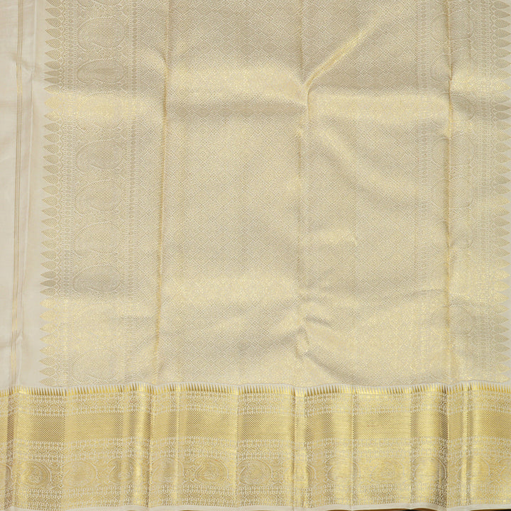 Hayagrivas Handloom Half White Kanjivaram Silk Saree KBE311E3-1