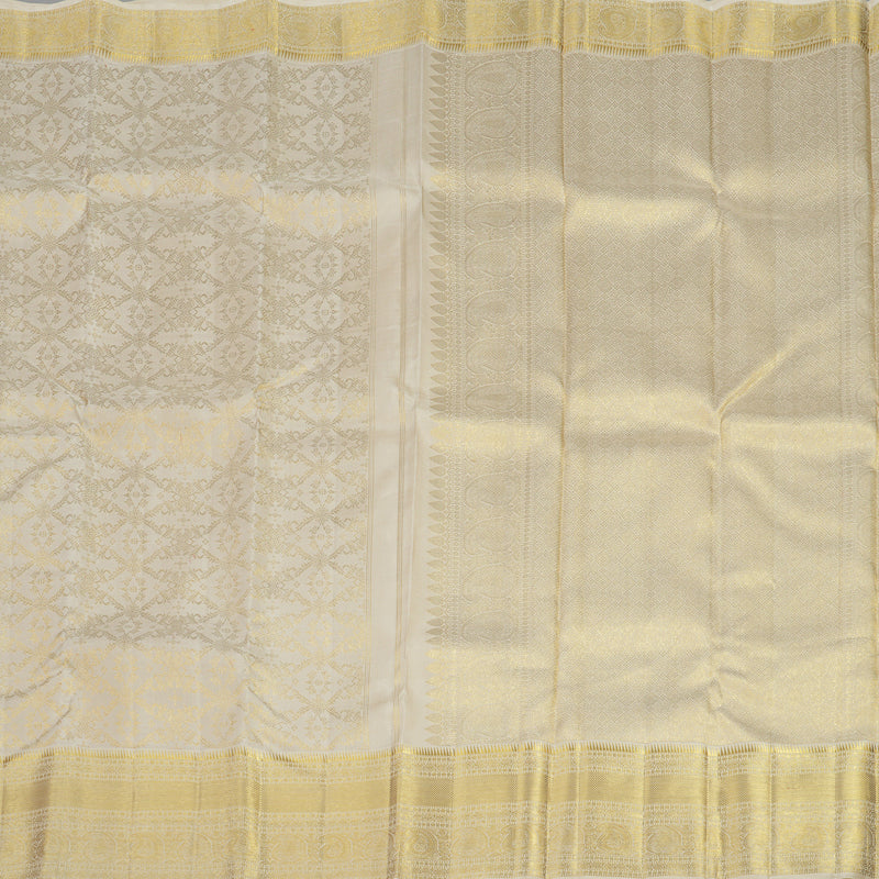 Hayagrivas Handloom Half White Kanjivaram Silk Saree KBE311E3-1