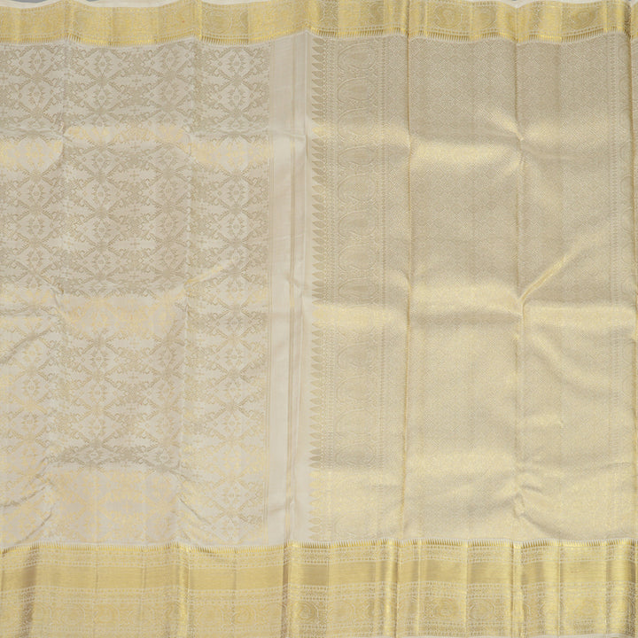 Hayagrivas Handloom Half White Kanjivaram Silk Saree KBE311E3-1