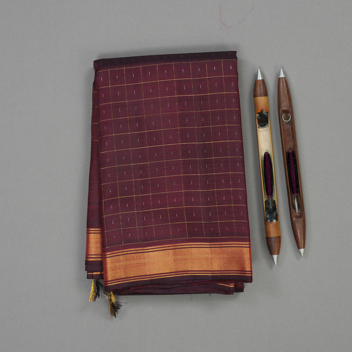 Hayagrivas Handloom Wine Maroon Kanjivaram Silk Saree KBE312E2-2