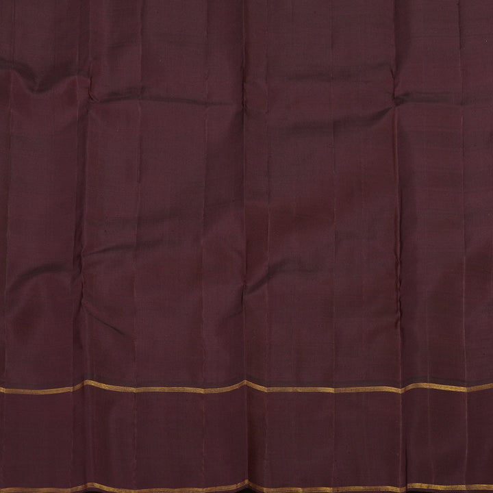 Hayagrivas Lemon Yellow With Sea Blue Checks Handloom Kanjivaram Silk Saree with Dark Brown Border KBE312E3-1
