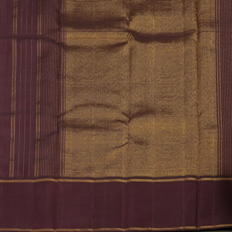Hayagrivas Lemon Yellow With Sea Blue Checks Handloom Kanjivaram Silk Saree with Dark Brown Border KBE312E3-1