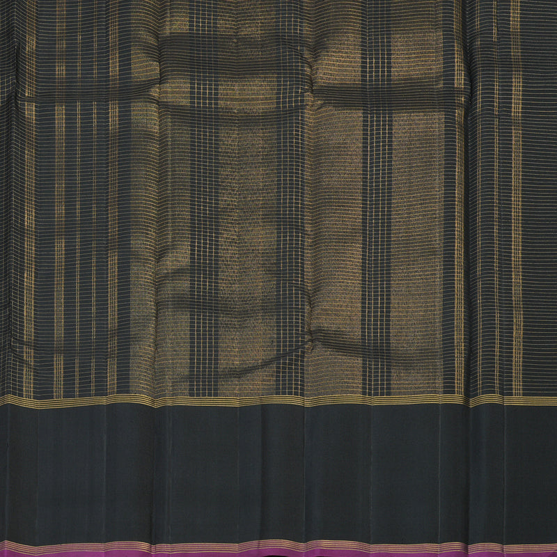 Hayagrivas Handloom Pure Kanjivaram Silk Saree in Bold Black KBE312E4-1