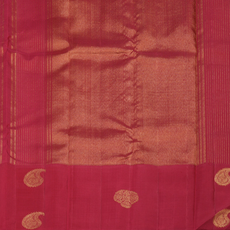 Hayagrivas Lemon Yellow Handloom Kanjivaram Silk Saree with Maroon Border KBE312E4-2