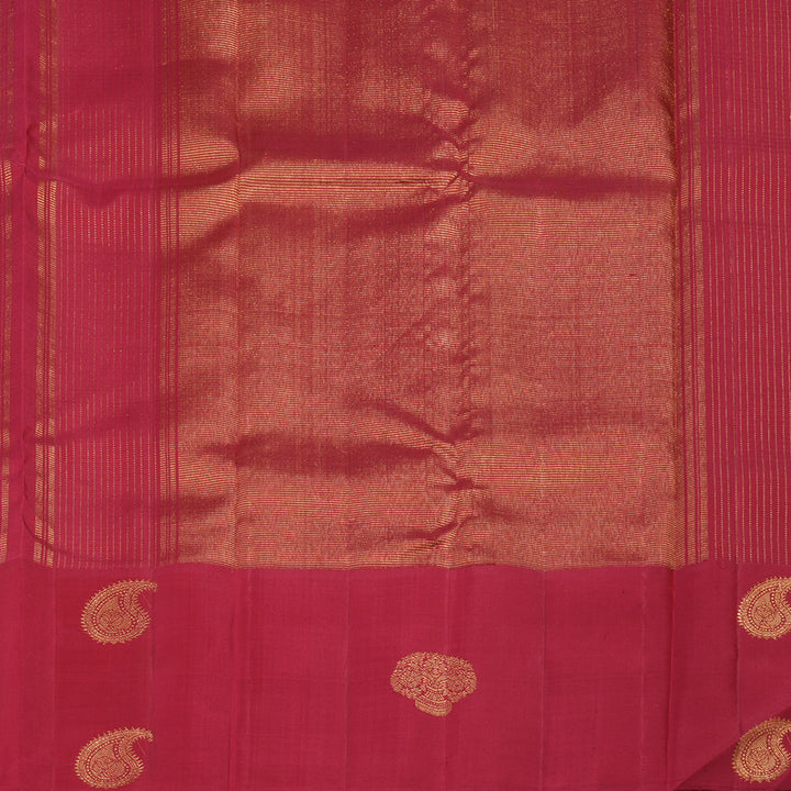 Hayagrivas Lemon Yellow Handloom Kanjivaram Silk Saree with Maroon Border KBE312E4-2