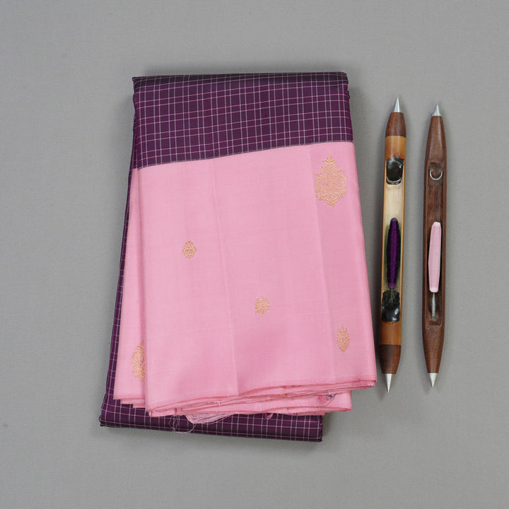 Hayagrivas Handloom Pure Kanjivaram Silk Saree in Dark Purple KBE312E4-3