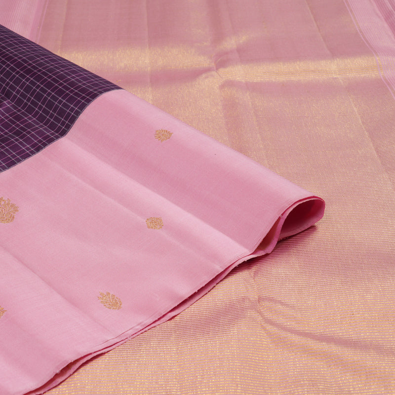 Hayagrivas Handloom Pure Kanjivaram Silk Saree in Dark Purple KBE312E4-3