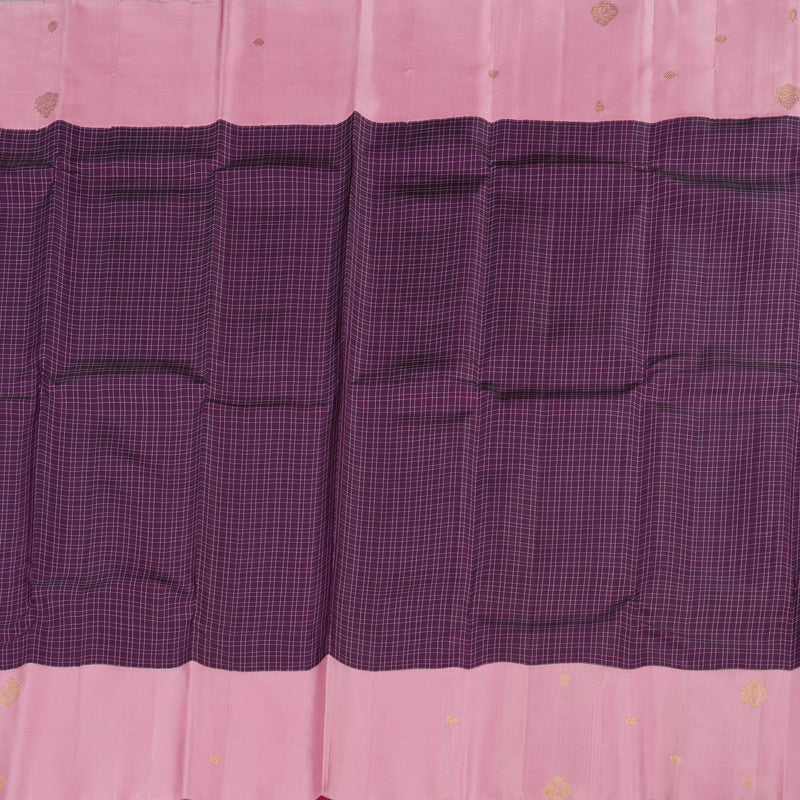 Hayagrivas Handloom Pure Kanjivaram Silk Saree in Dark Purple KBE312E4-3