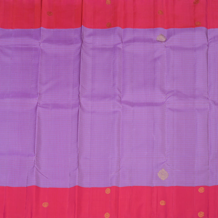 Hayagrivas Lavender Handloom Kanjivaram Silk Saree with Reddish Pink Border KBE312E5-3