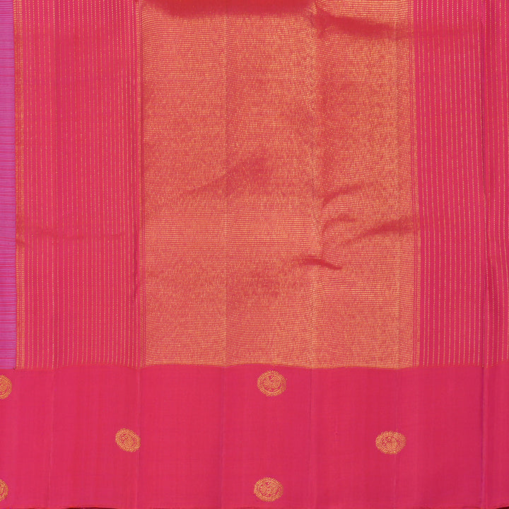 Hayagrivas Lavender Handloom Kanjivaram Silk Saree with Reddish Pink Border KBE312E5-3