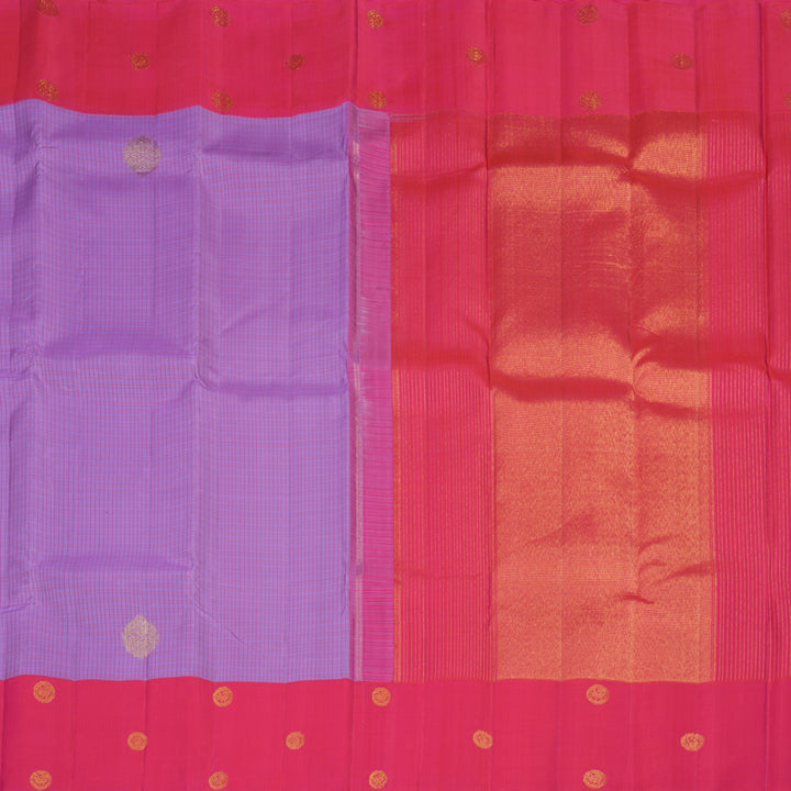 Hayagrivas Lavender Handloom Kanjivaram Silk Saree with Reddish Pink Border KBE312E5-3