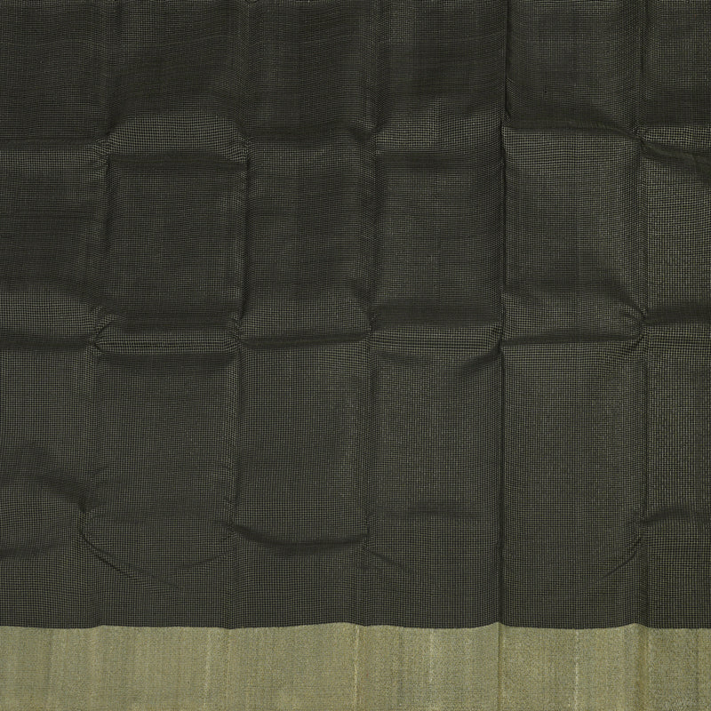 Hayagrivas Handloom Kanjivaram Jari checks silk saree in Black KBE312E8-1