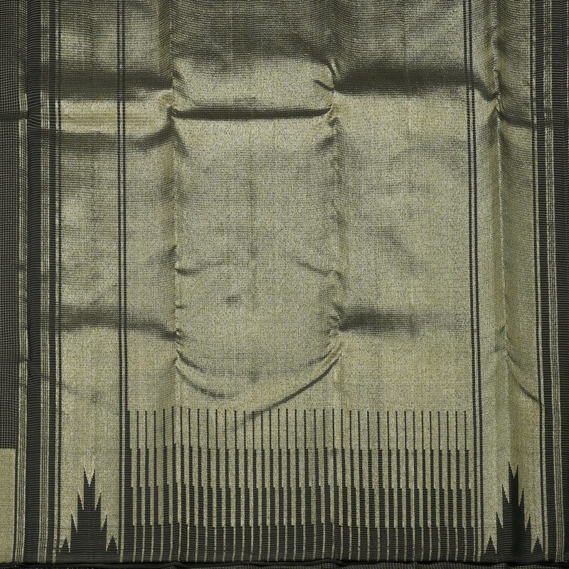 Hayagrivas Handloom Kanjivaram Jari checks silk saree in Black KBE312E8-1