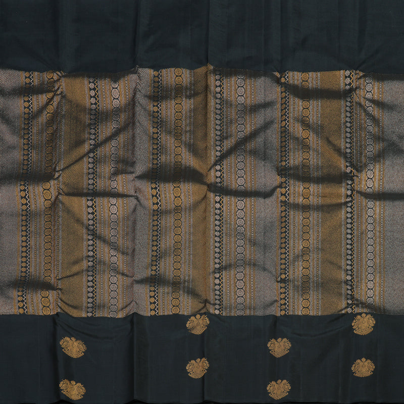 Hayagrivas Handloom Pure Kanjivaram Silk Saree in Royal Black KBE312E9-1