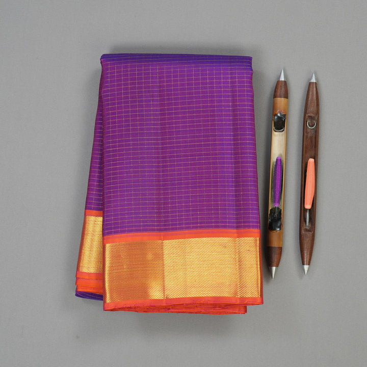 Hayagrivas Handloom Pure Kanjivaram Silk Saree in Opulent Purple KBE313E5-2