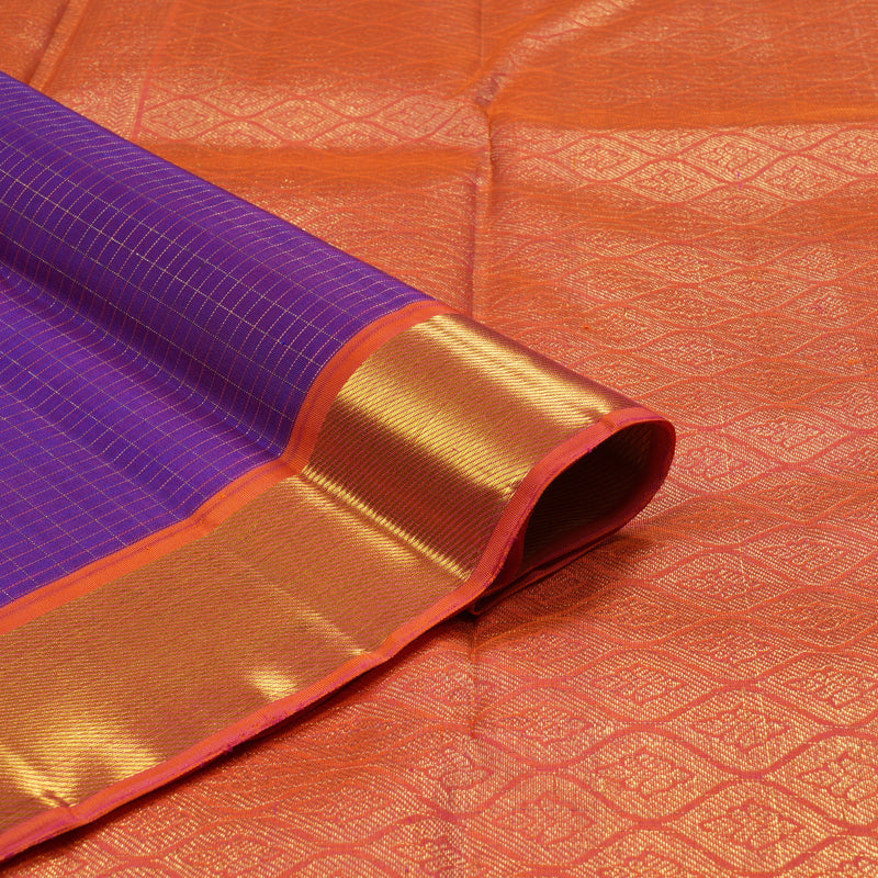 Hayagrivas Handloom Pure Kanjivaram Silk Saree in Opulent Purple KBE313E5-2