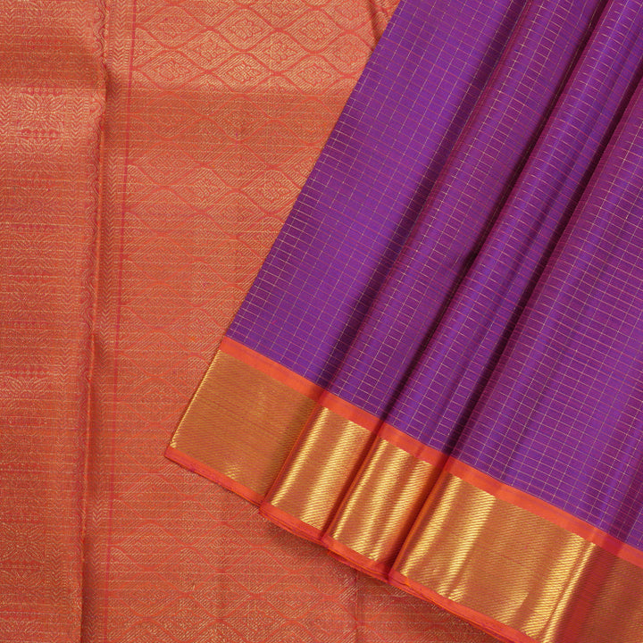 Hayagrivas Handloom Pure Kanjivaram Silk Saree in Opulent Purple KBE313E5-2