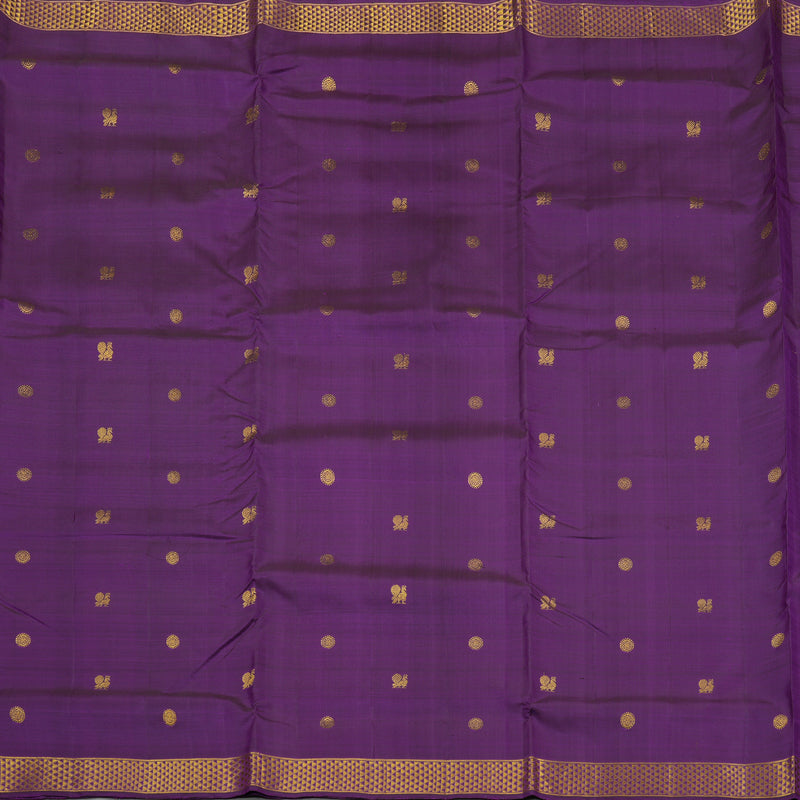 Hayagrivas Dark Purple Handloom Kanjivaram Ten Yards Madisar Silk Saree KBE314E1-1