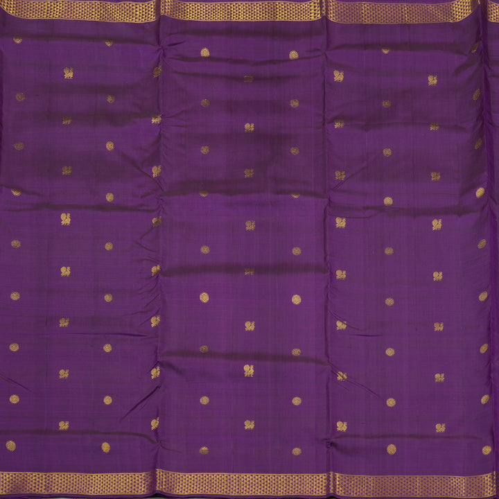 Hayagrivas Dark Purple Handloom Kanjivaram Ten Yards Madisar Silk Saree KBE314E1-1