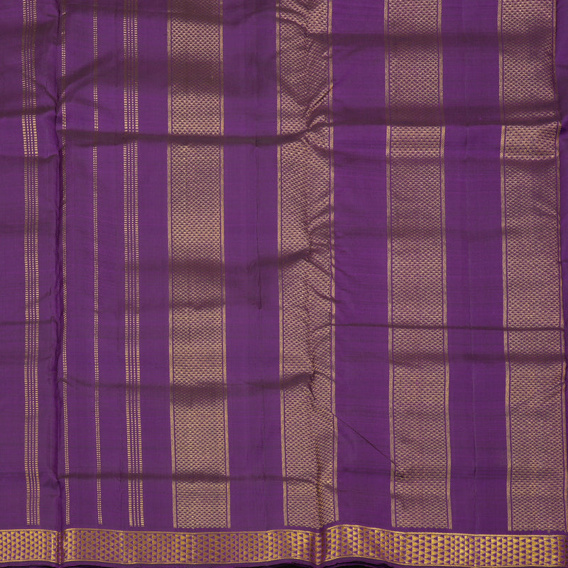 Hayagrivas Dark Purple Handloom Kanjivaram Ten Yards Madisar Silk Saree KBE314E1-1