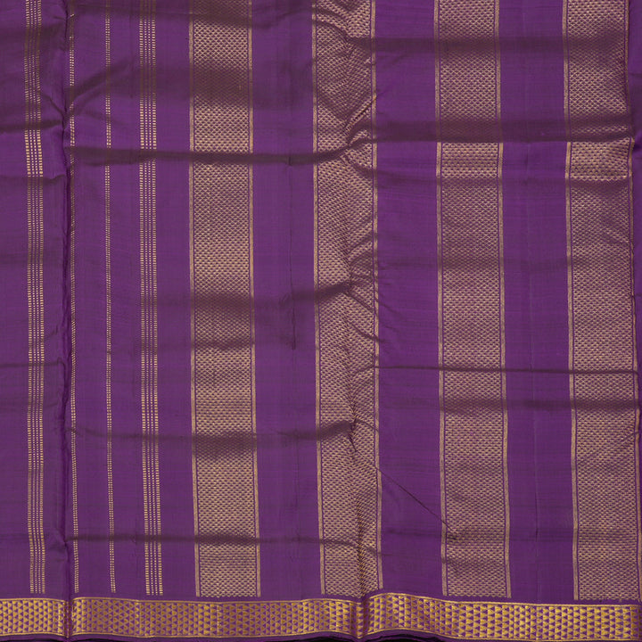 Hayagrivas Dark Purple Handloom Kanjivaram Ten Yards Madisar Silk Saree KBE314E1-1