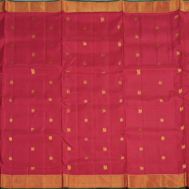 Hayagrivas Handloom Pure Kanjivaram Koorai Ten Yard Silk Saree in Majestic Maroon KBE314E2-1