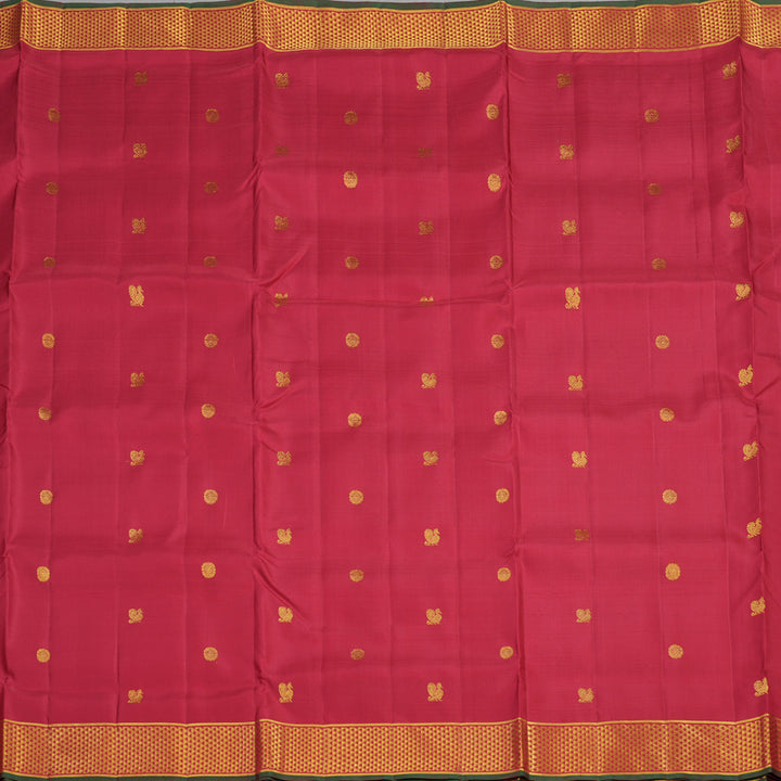 Hayagrivas Handloom Pure Kanjivaram Koorai Ten Yard Silk Saree in Majestic Maroon KBE314E2-1
