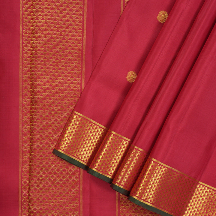 Hayagrivas Handloom Pure Kanjivaram Koorai Ten Yard Silk Saree in Majestic Maroon KBE314E2-1