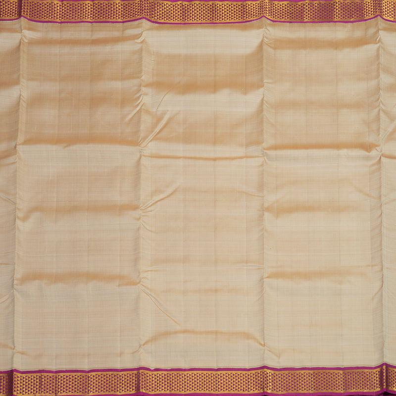 Hayagrivas Handloom Pure Kanjivaram Ten Yard Silk Saree in Graceful Sandal KBE314E5-1