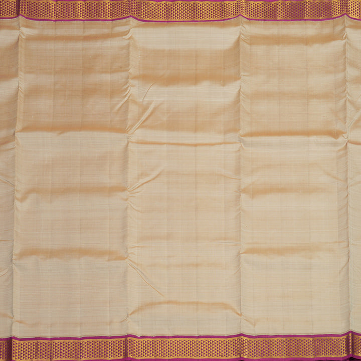 Hayagrivas Handloom Pure Kanjivaram Ten Yard Silk Saree in Graceful Sandal KBE314E5-1