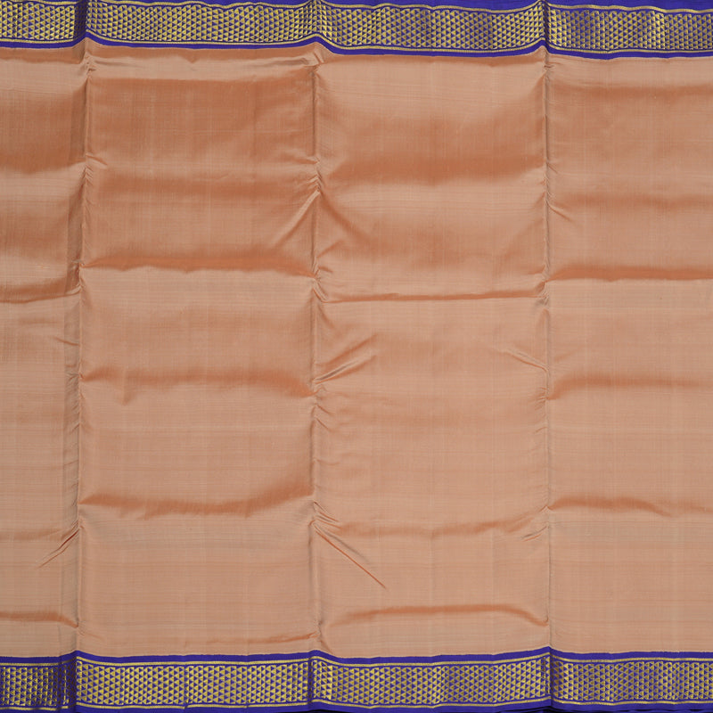 Hayagrivas Onion Pink Handloom Kanjivaram Ten Yards Silk Saree with Blue Border KBE314E5-2
