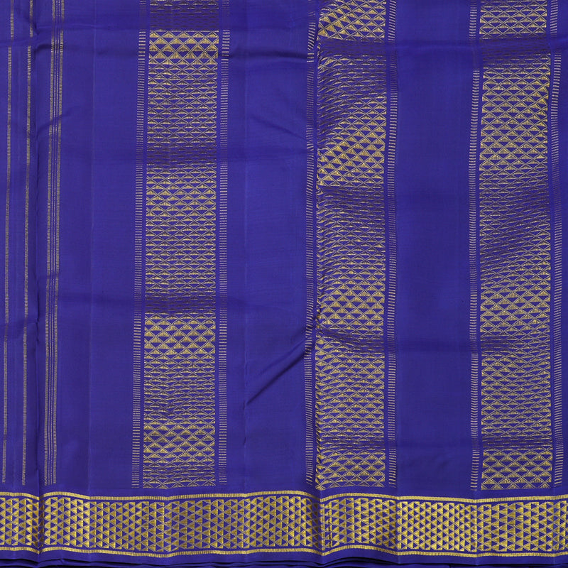 Hayagrivas Onion Pink Handloom Kanjivaram Ten Yards Silk Saree with Blue Border KBE314E5-2