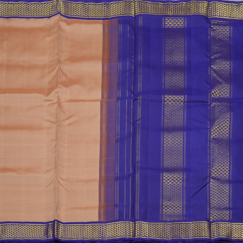 Hayagrivas Onion Pink Handloom Kanjivaram Ten Yards Silk Saree with Blue Border KBE314E5-2
