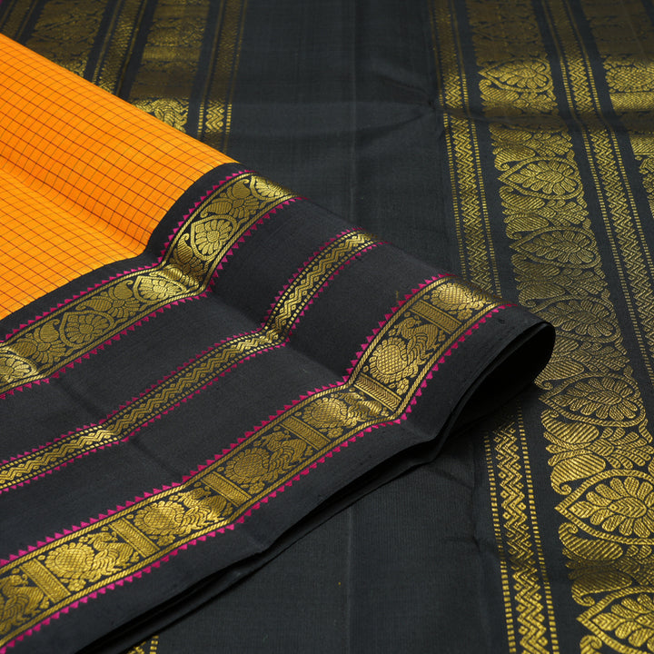 Hayagrivas Handloom Pure Kanjivaram Silk Saree in Bright Mango yellow KBE315E11-1
