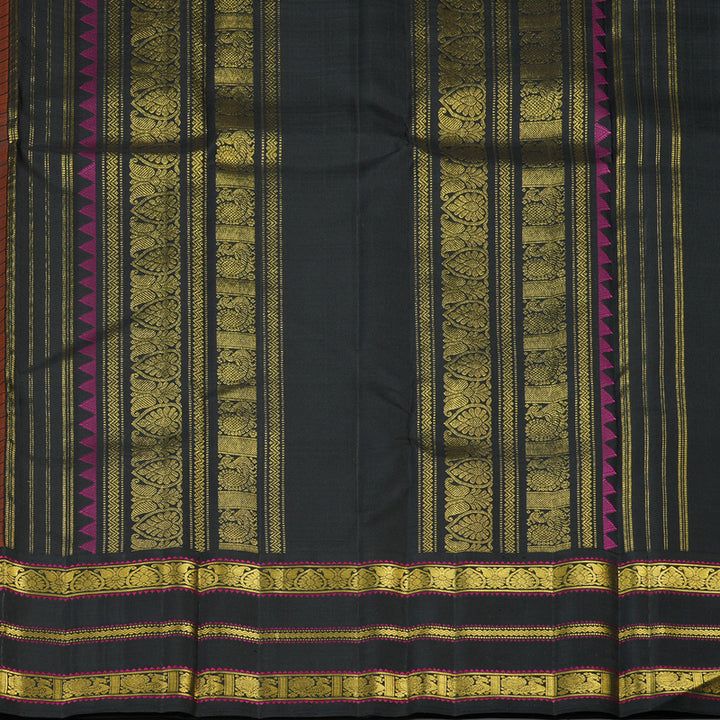 Hayagrivas Handloom Pure Kanjivaram Silk Saree in Bright Mango yellow KBE315E11-1