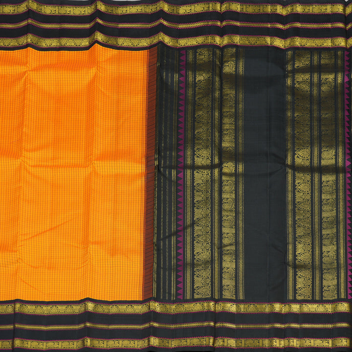 Hayagrivas Handloom Pure Kanjivaram Silk Saree in Bright Mango yellow KBE315E11-1