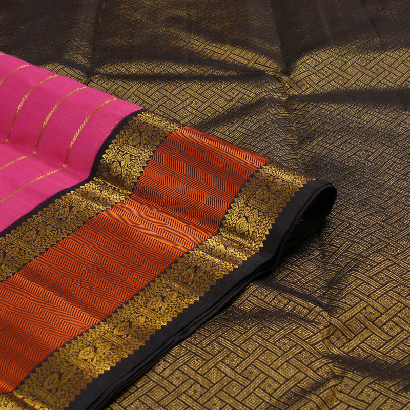 Hayagrivas Handloom Pure Kanjivaram Silk Saree in Mesmerising Pink KBE315E14-2