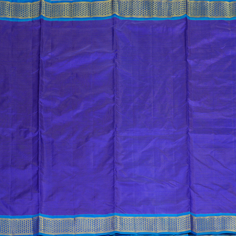 Hayagrivas Blue Handloom Kanjivaram Ten Yards Silk Saree with Sky Blue Border KBE316E3-1